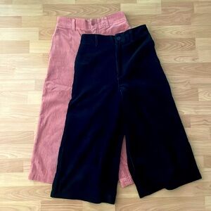 2 pairs of Uniqlo corduroy wide leg pants
